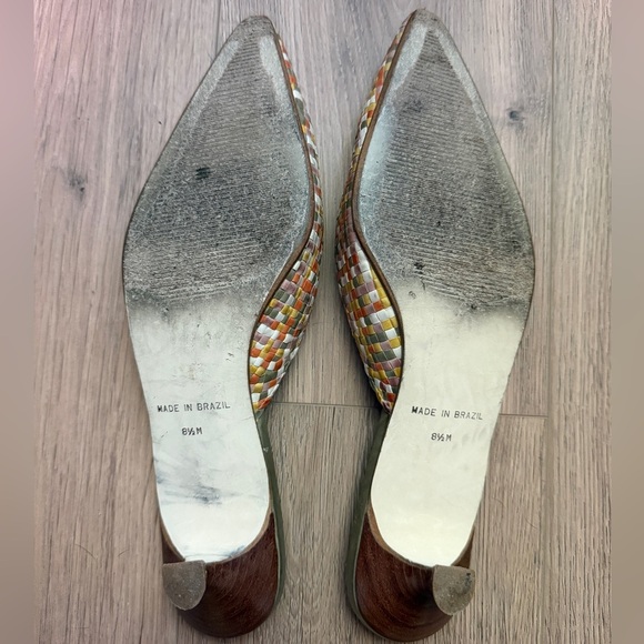 vintage Eddie Bauer woven colorful kitten heels size 8.5 leather uppers - Picture 5 of 6